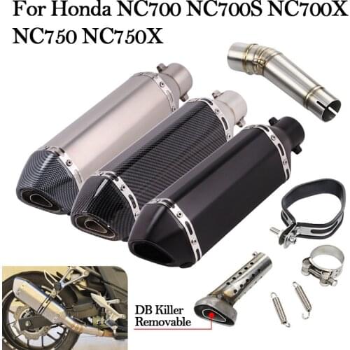 For Honda NC NC700 NC700S NC700X NC750 NC750X Motorcycle Exhaust Modified DB Killer Escape Moto Muffler Middle Link Pipe Slip on