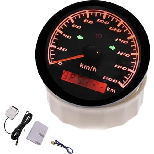 GPS Speedometer 120 KM/H 200km/h For Car Boat With High Beam Left Right Turning Light Auto Red Backlight Speed Meter 12V/24V
