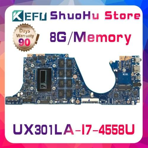 KEFU For ASUS Zenbook UX301LA UX301L UX301LAA UX301 I7CPU Memory 8GB Laptop Motherboard Tested 100% work original Mainboard