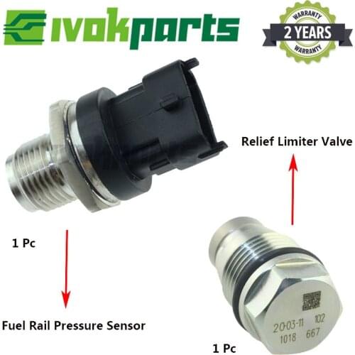 Repair Kit Set ( Fuel Rail Pressure Sensor + Relief Limiter Valve ) For NISSAN Primastar RENAULT Mascott Master 1110010018 0281