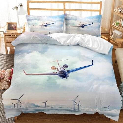 Plane Bedding Set 3D Printing Motorcycle/aircraft Duvet Cover Extreme Sports Bedspread Set 2/3 Large Family Duvet Cover Bed Set