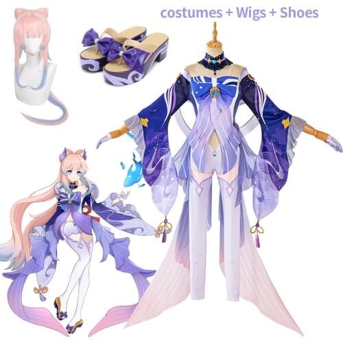 Game Genshin Impact Kokomi Cosplay Costume Sangonomiya Kokomi Cosplay Costume Sexy Women Dress Halloween Ribbon Full Set