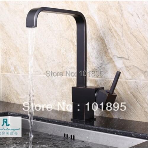 L15701 - Luxury Deck Mounted Black Color Brass Kitchen Sink Mixer