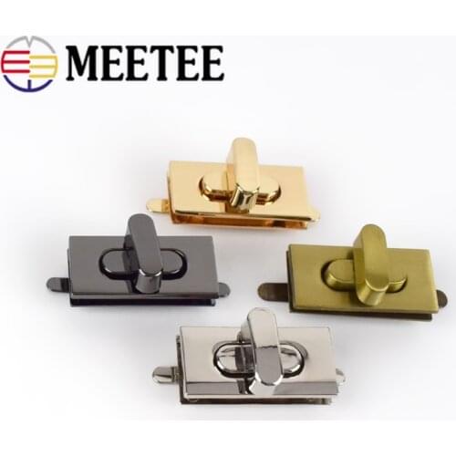 Meetee 2/5pcs 35X17mm Metal Lock Clasp Rectangle Swivel Twist Locks Buckles DIY Bags Hardware Parts Decoration Accessories BF451