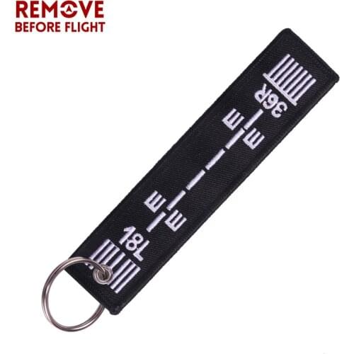 Fashion Key Chains for Aviation Embroidery Aircraft Runway Key Ring Chain Remove Before Flight Chain Keychains Promotional Gift