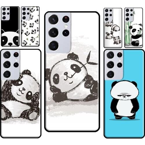 Cartoon Panda Phone Case For Samsung Galaxy S8 S9 S10 Plus S20 FE Note 10 Plus Note 20 Ultra S21 Coque