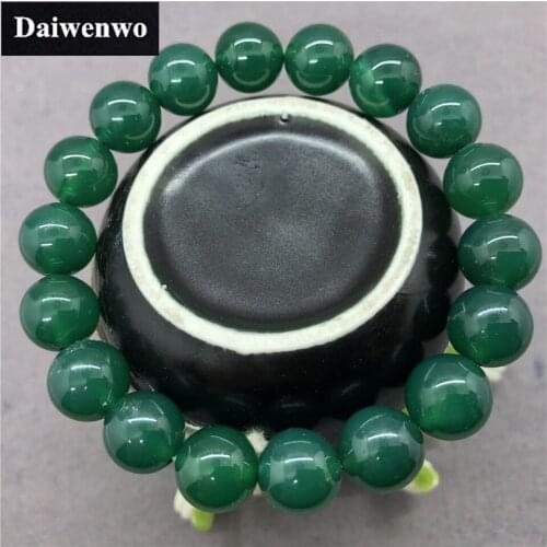 Natural Stone Green Agate Beads Bracelet For Women Gift 6-12mm Crystal Jewelry