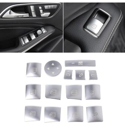 New 1 Set Auto Car Window Glass Lift Button Sticker Kit Trim Cover For Mercedes Benz A B C E GLA CLA GLK GL ML GLE Class