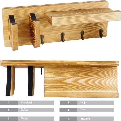 New Guitar Hanger Hook Holder Retro Wooden Wall Mount Stand Bracket Guitar Display Hanging Storage Rack free shipping