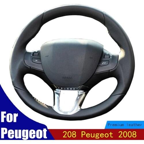 DIY Car Steering Wheel Cover Customized Original Auto Steering Wheel Wrap For Peugeot 208 Peugeot 2008 Artificial leather
