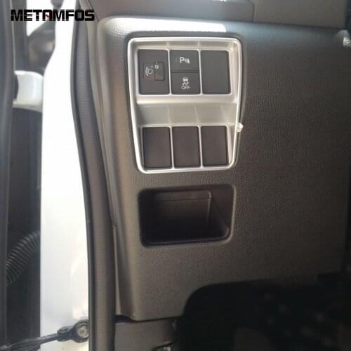 For Honda CRV 2017 2018 2019 Carbon Fiber Head Light Lamp Headlight Switch Cover Trim Decoration Frame Interior Car Accessories