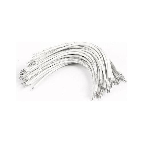 50 x White PCB Dual End Solder Type Jumper Wires 10cm for Solderless Breadboard