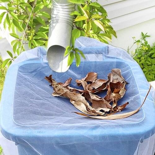 Rain Barrel Screen Outdoor Dust-Proof Rainwater Collection Mesh Cover with Drawstring for Garden Park