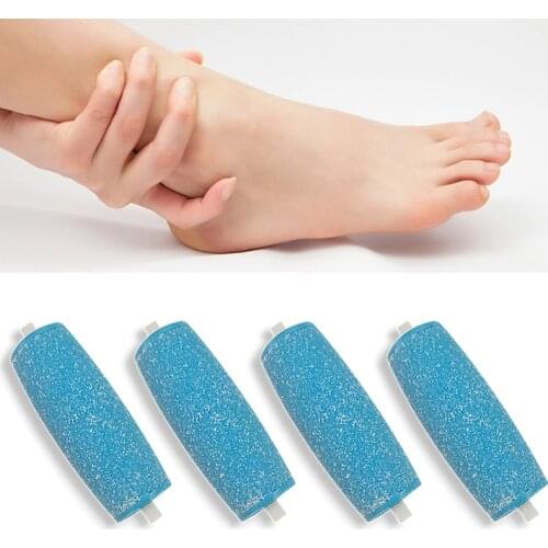 4Pcs Blue Replacement Refill Heads for Scholls Velvet Smooth Express Pedi Extra Hard Skin Remover Pedicure Foot Care Tool