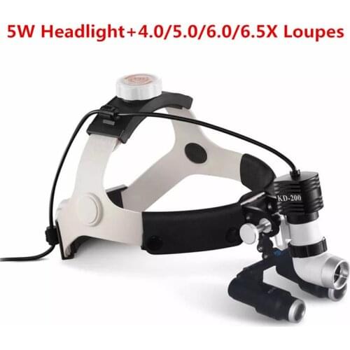CE/FDA 5W LED Medical Headlight Surgical Headlamp 4/5/6X Binocular Magnifier Dental Surgical Loupe Aluminium Box