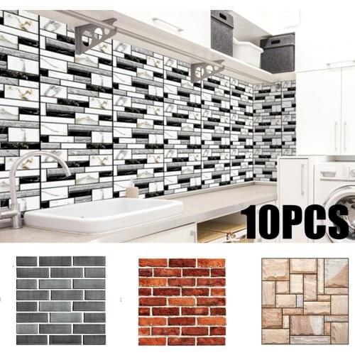 Waterproof Stone 3D Wall Tile Sticker For Kitchen Bathroom Living Room Home Wall Decal Sticker Home Decor Wall Art Decal Vinyl