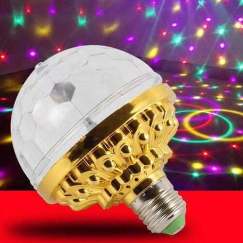 Rotating LED Strobe Bulb Multi Changing Color Crystal Stage Light Disco Lamp