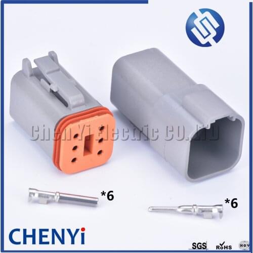 1 set Deutsch DT 6pin connector DT06-6S/DT04-6P Male or Female Auto Waterproof Connector Automotive Sealed Plug