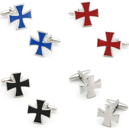 10pairs/lot Copper Enamel Cross Cufflinks Shirt Cuff Links Mens Jewelry Accessory Wholesale