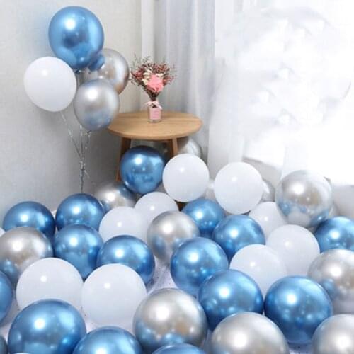 20pcs Chrome Metallic Latex Balloon Gold Silver Metal Pearl Helium Air Globos Wedding Adult Birthday Party Decorations Kids Toy