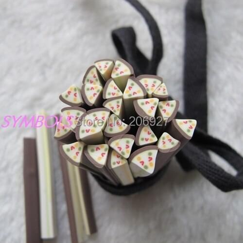 5pcs M-33 5mm Cute Cake Cane Fancy Nail Art Polymer Clay Cane Nail Art Decoration