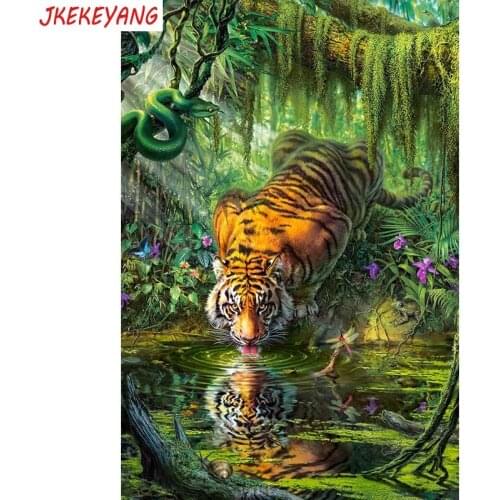 5D DIY square/round Diamond painting tiger Cross Stitch Diamond Embroidery Pattern Rhinestone J1631
