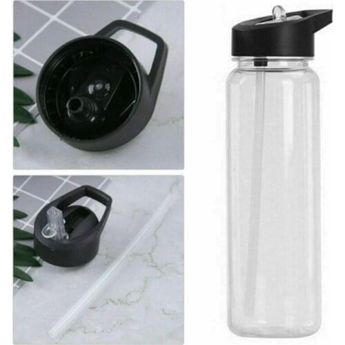 750ml Water Bottles With Straw Crystal Clear Leakproof Sport Portable Drinks Mug Straw Cup With Handle Outdoor Travel Tumblers