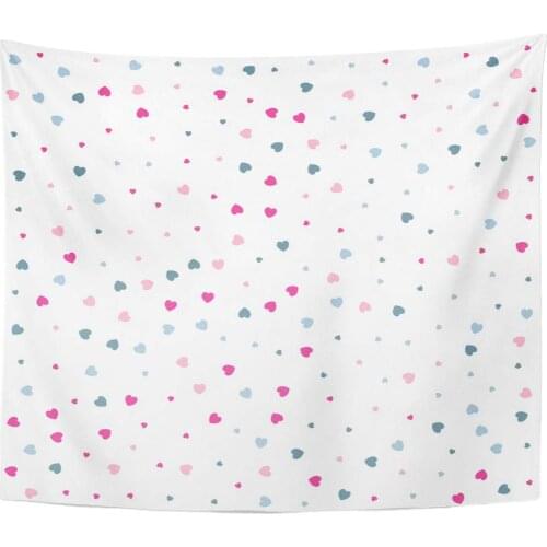 Abstract Heart Pattern Love Symbol Graphic for Valentine Day Cute on White Baby Girly Birthday Home Decor Tapestry Wall Hanging