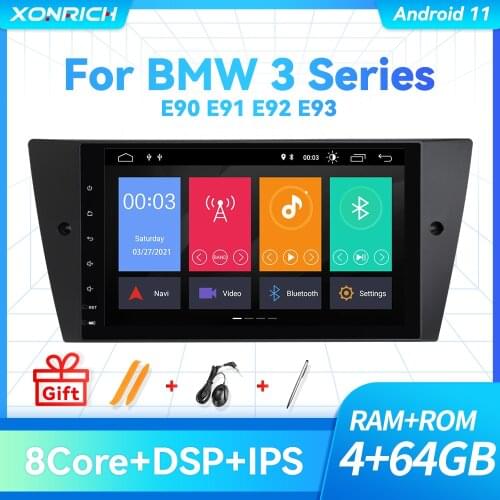 Caplay Android 11 8 Core Car Radio For BMW 3 Series E90 E91 E92 E93 Auto Multimedia IPS GPS 4GB RAM 64GB ROM Bluetooth No DVD