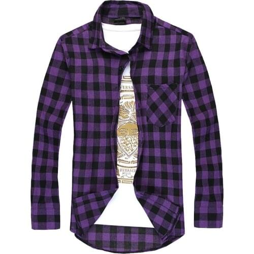 Plaid Men Shirts Summer Mens Checkered Long Sleeve Shirt Men Blouse Camisa (suggest buy 2 size up)
