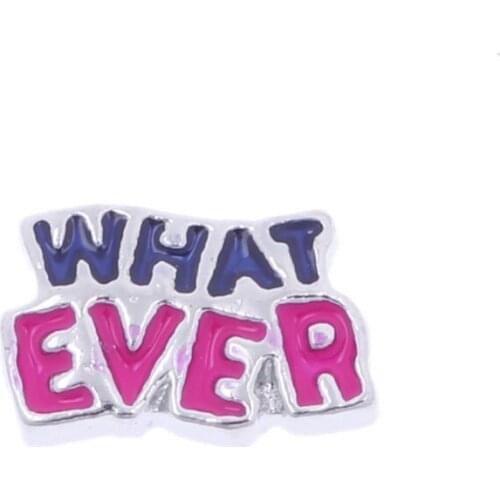 Alphabet letter charms,Blue and red Whatever What ever Floating Charm for Glass Memory lockets