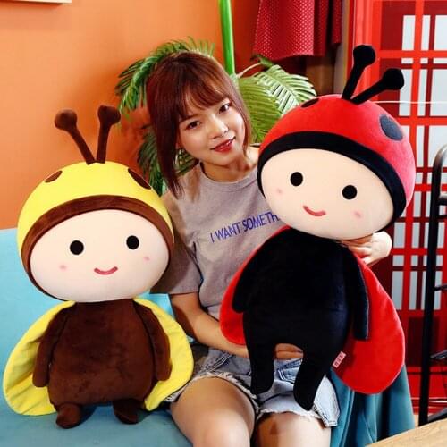 30cm Beetle Plush Toys Funny Seven Star Ladybug Pillow Doll Christmas Gift Free Shipping