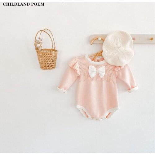 Baby Sweater Knitted Baby Clothes Newborn Baby Romper Girl Sweater Ruffle Infant Baby Girl Romper Jumpsuit For Girl Clothes