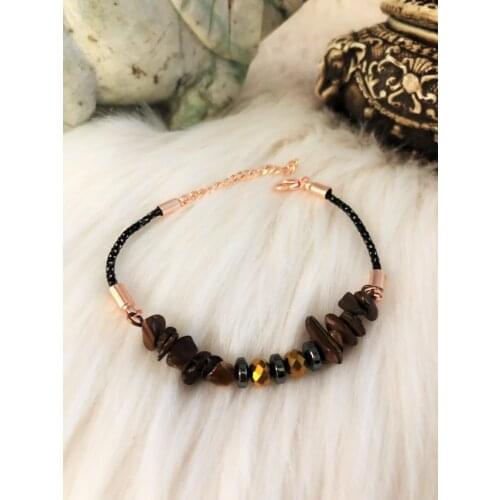 Dr Stone Natural Stone Women 'S Tiger 'S Eye & Crystal Stone Bracelet NRS85 372888358