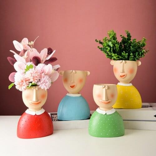 Elegant Human Bust Shape Small Bonsai Cactus Planter Pots Flowerpot Cartoon Succulent Plant Flower Pot Decoration
