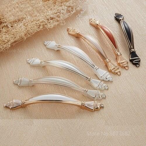 Dresser Door Hardware Kitchen Drawer Handle Nordic Style Silver Black Gold Zinc Alloy 96mm/128mm Cabinet Cupboard Pull