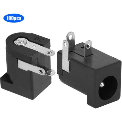 100PCs DC Power Socket Female Jack Connector Electrical Parts Female Power Connector 5.5 x 2.1MM Lightweight