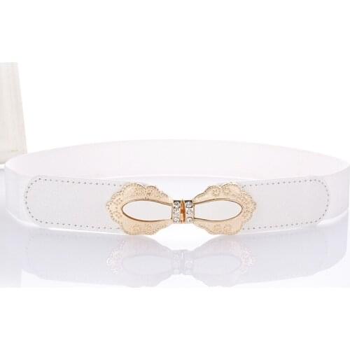 Good quality belts women Flora metal belt ladies girls leaf Bowknot buckle stretchy waist belt waistband for dress BL284