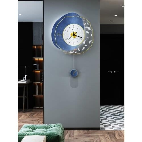 Creative clock wall clock living room home fashion light luxury net red Nordic decoration modern minimalist wall clock wall lamp