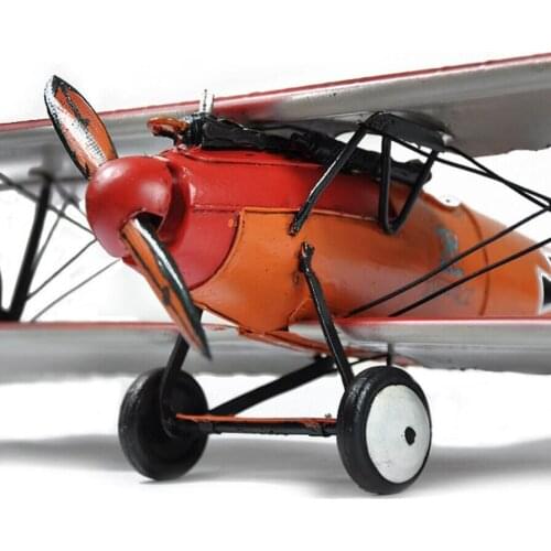 1917 German Albatross Fighter(L), Biplane Iron Aircraft Model, Vintage Iron Ornaments, Photographic, Props Home Bar Decoration