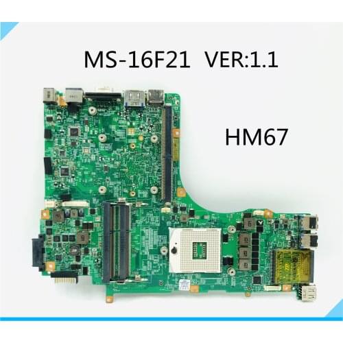 MS-16F21 VER 1.1 For MSI GT60 GT683DX GT683DXR GT683R Laptop Motherboard HM67 DDR3 100% Tested Fast Ship