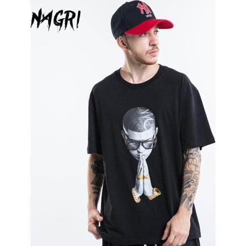 NAGRI Harajuku Fashion Hip Hop T Shirt Men Punk Prayer Aesthetic Cool Graphic Tee Casual Print Streetwear Summer Tees Tops Male