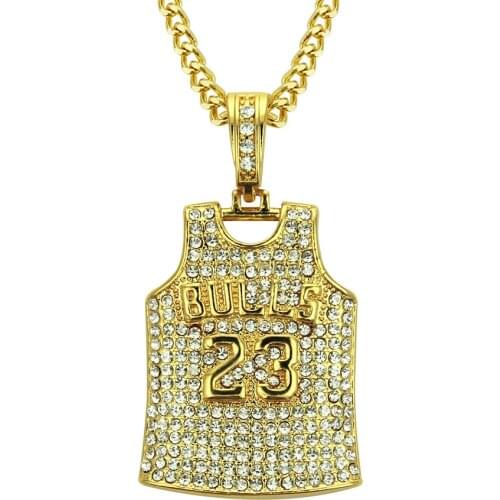 2021 New Y2k European and American Fashion Trend Hip Hop No. 23 Jersey Pendant Necklace Mens Pendant Accessories Jewelry