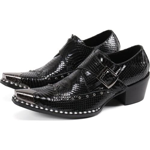 2022 High Heels New Mens Dress Shoes Genuine Leather For Man Formal Business Crocodile Pattern Oxford Pointed Toe Wedding shoes