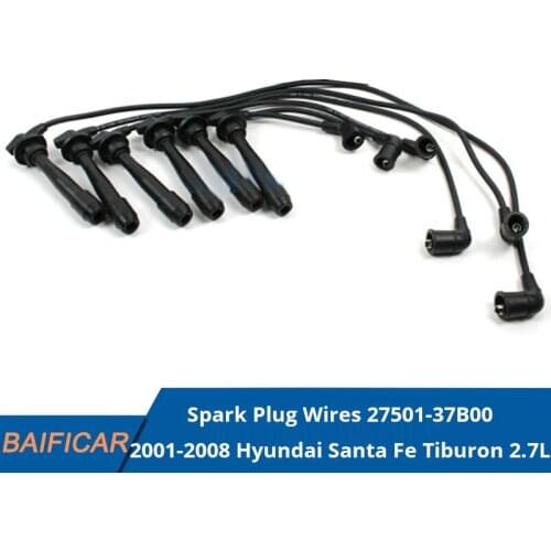 Baificar Brand New Genuine Spark Plug Wires 27501-37B00 For 2001-2008 Hyundai Santa Fe Tiburon 2.7L