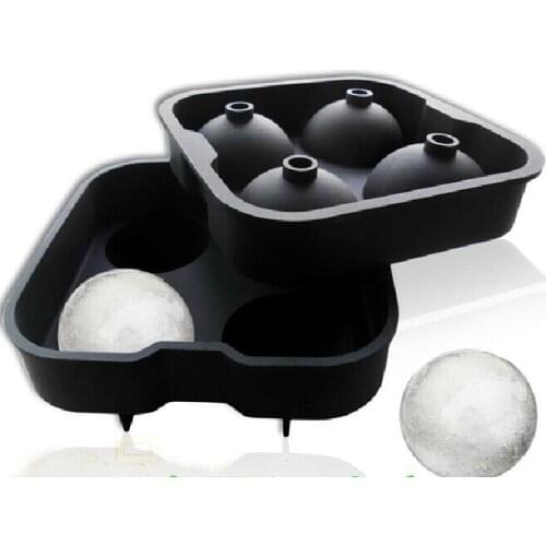 Wholesale Portable Food-grade silicone Household Four-Hole Ice Mold Bar Ice Ball Mould Multi-Color Ice Cube Tray Party Supply
