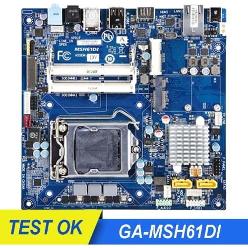 For Gigabyte GA-MSH61DI Original Desktop Motherboard MSH61DI For Intel H61 LGA 1155 DDR3 HDMI MINI-ITX Used Desktop Mainboard
