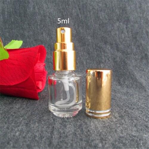 5ml Empty transparent Glass Spray Bottle Perfume Container Refillable Cosmetic Atomizer F663