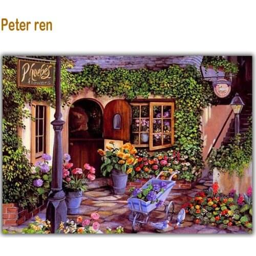 Chalet Garden Villa Full Diamond embroidery landscape Home decoration murals 3d square Diamond mosaic icon Diy Diamond painting