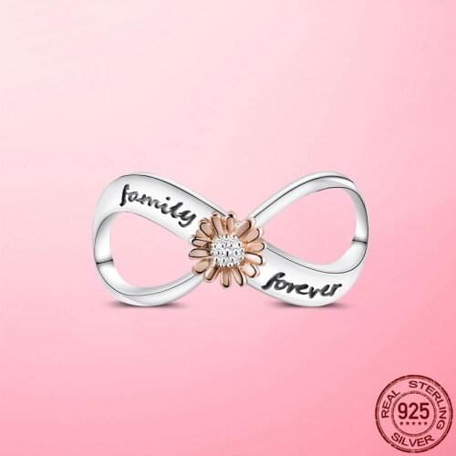 925 Sterling Silver Family Beads Daisy Infinite Infinity Forever Charm Fit Original Pandora Bracelet S925 Female Jewelry Gift